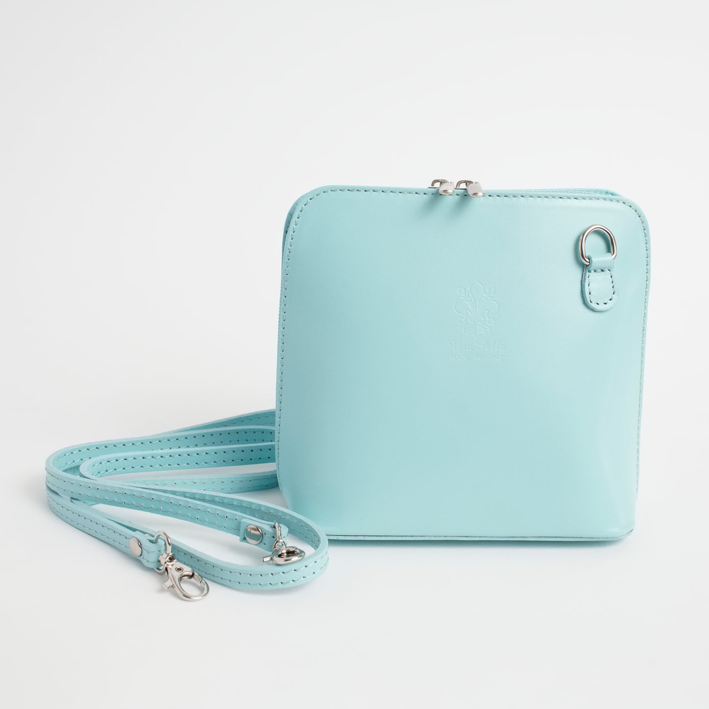 Artimino Light Blue Crossbody Bag Italian Leather Solo Perché