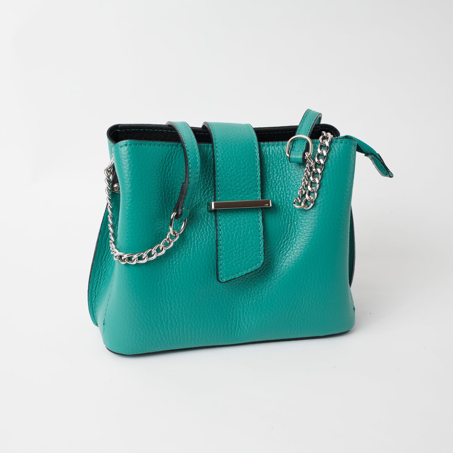 Ferrara Teal Italian Leather Cross Body Bag Solo Perché Bags