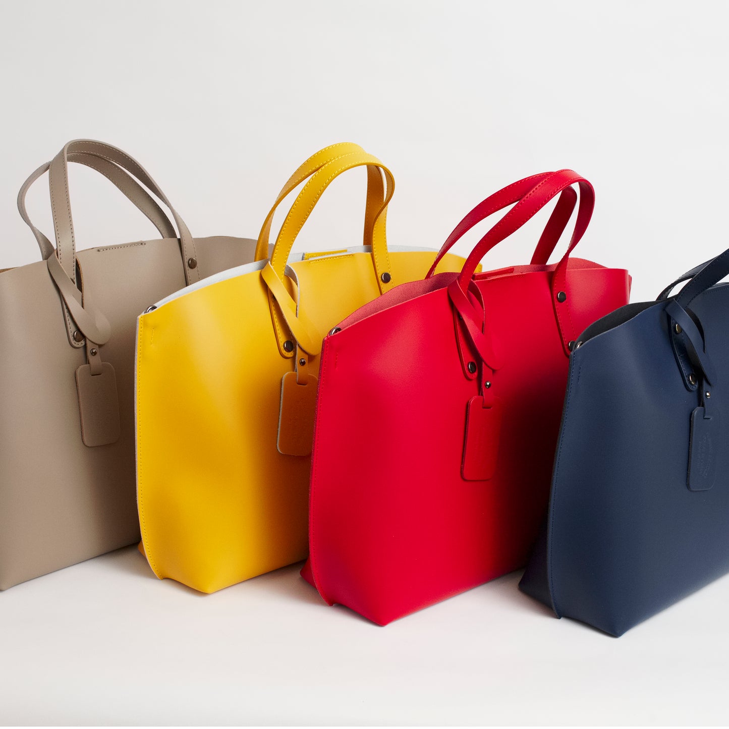 Pescara Taupe Yellow Red Navy Italian Leather Handbag Solo Perché Bags