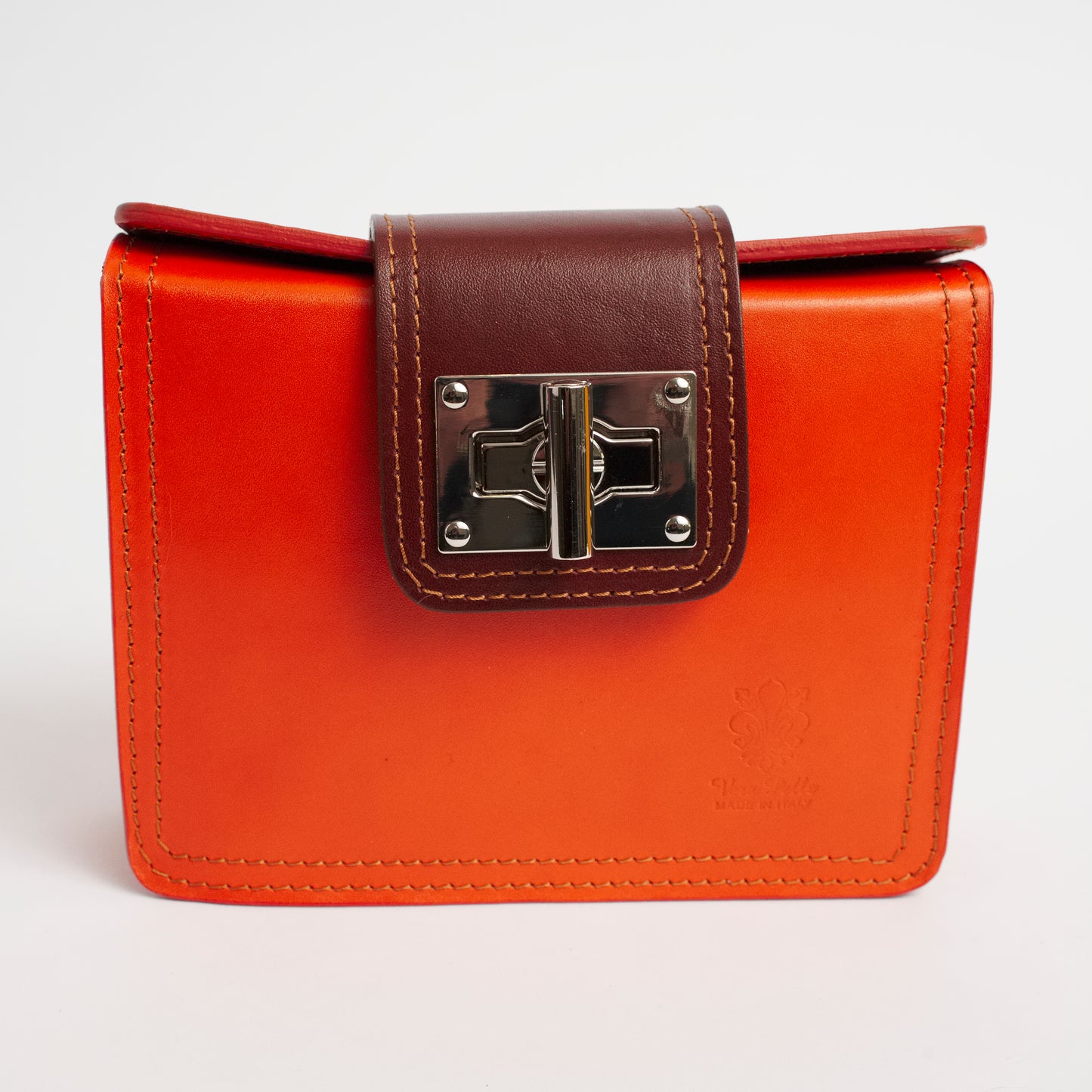 Siena Orange Tan Italian Leather Cross Body Bag Solo Perché Bags