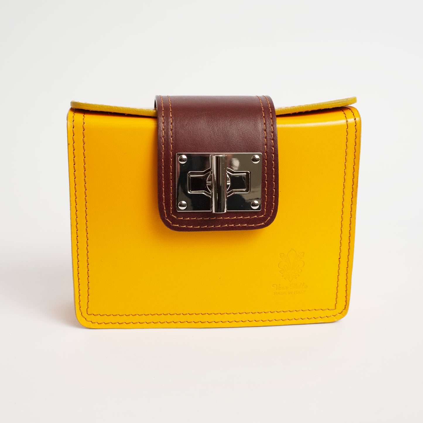 Siena Yellow Tan Italian Leather Cross Body Bag Solo Perché Bags