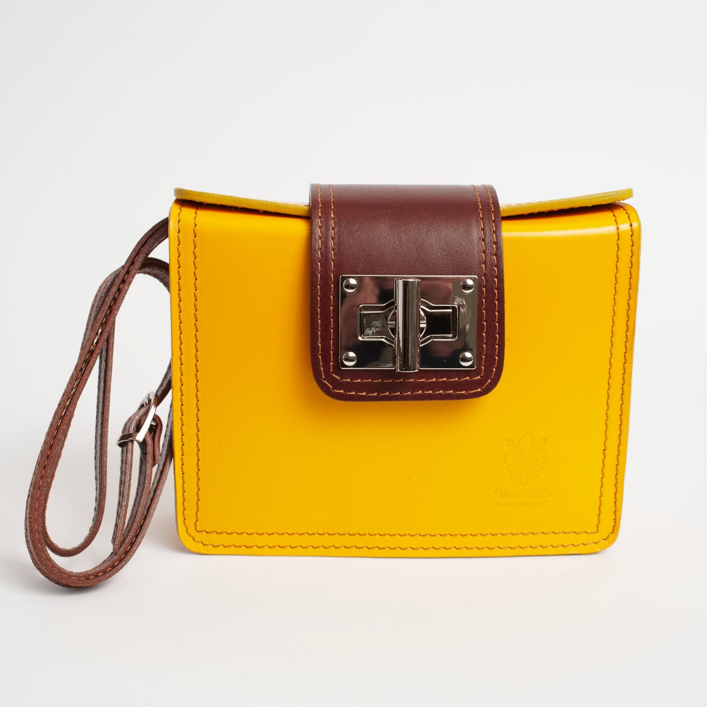 Siena Yellow Tan Italian Leather Cross Body Bag Solo Perché Bags