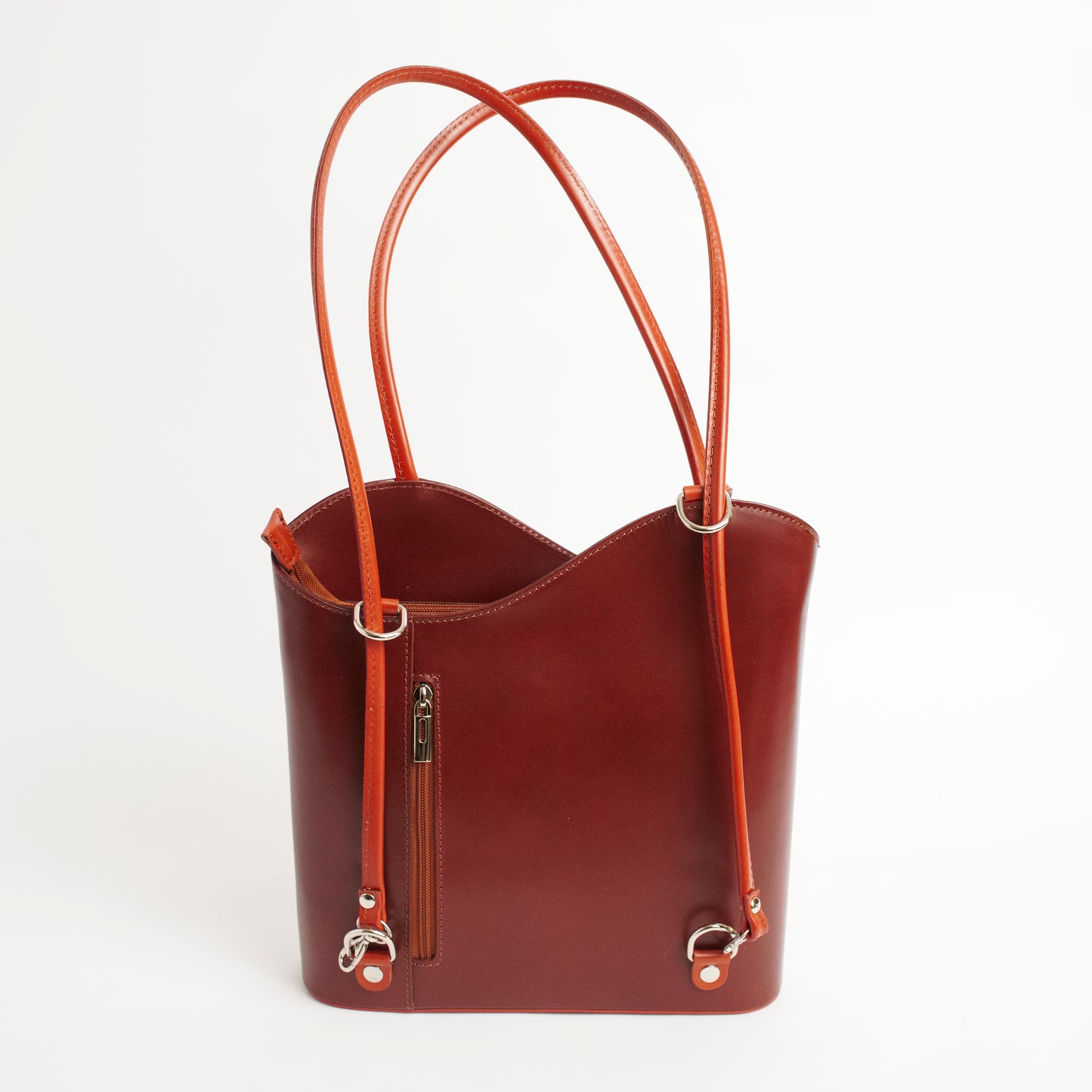 Varese Brown Tan Italian Leather Shoulder Backpack Solo Perché Bags