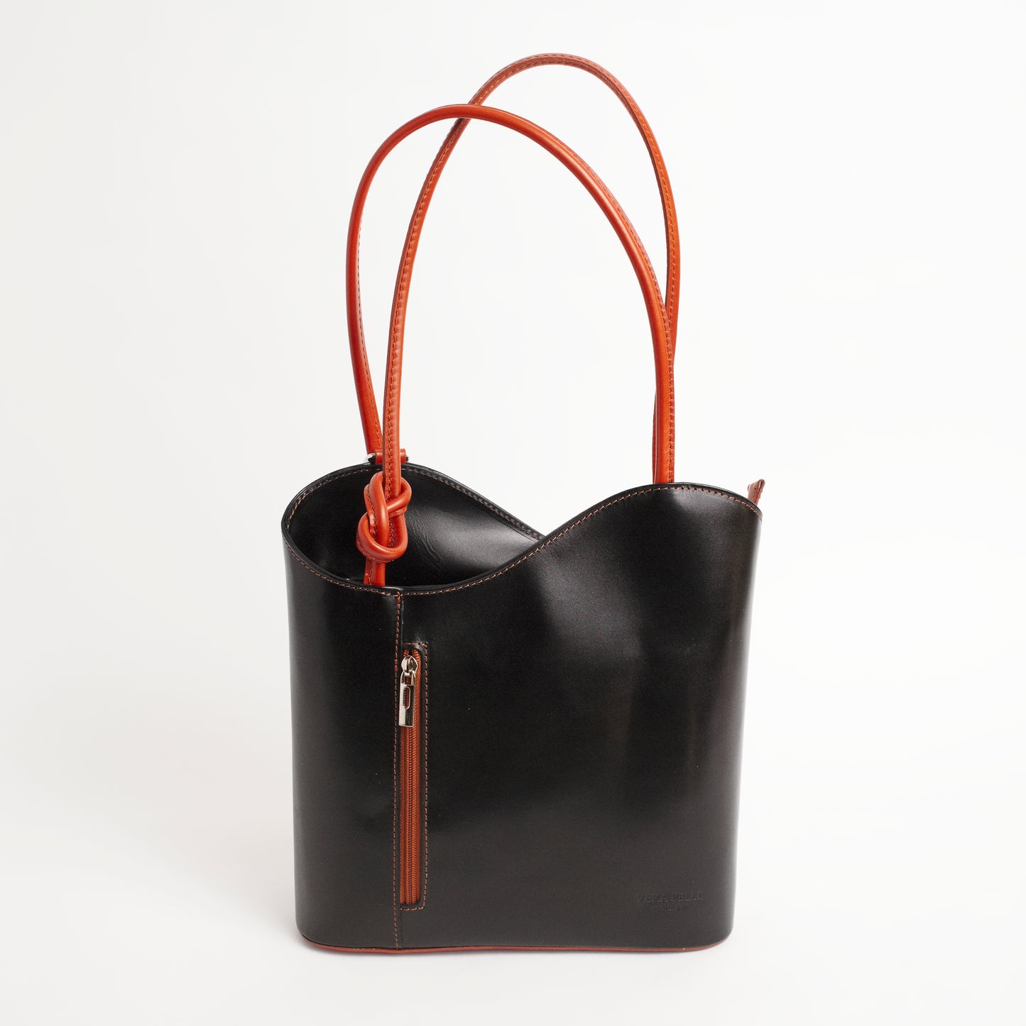 Varese Navy Tan Italian Leather Shoulder Backpack Solo Perché Bags