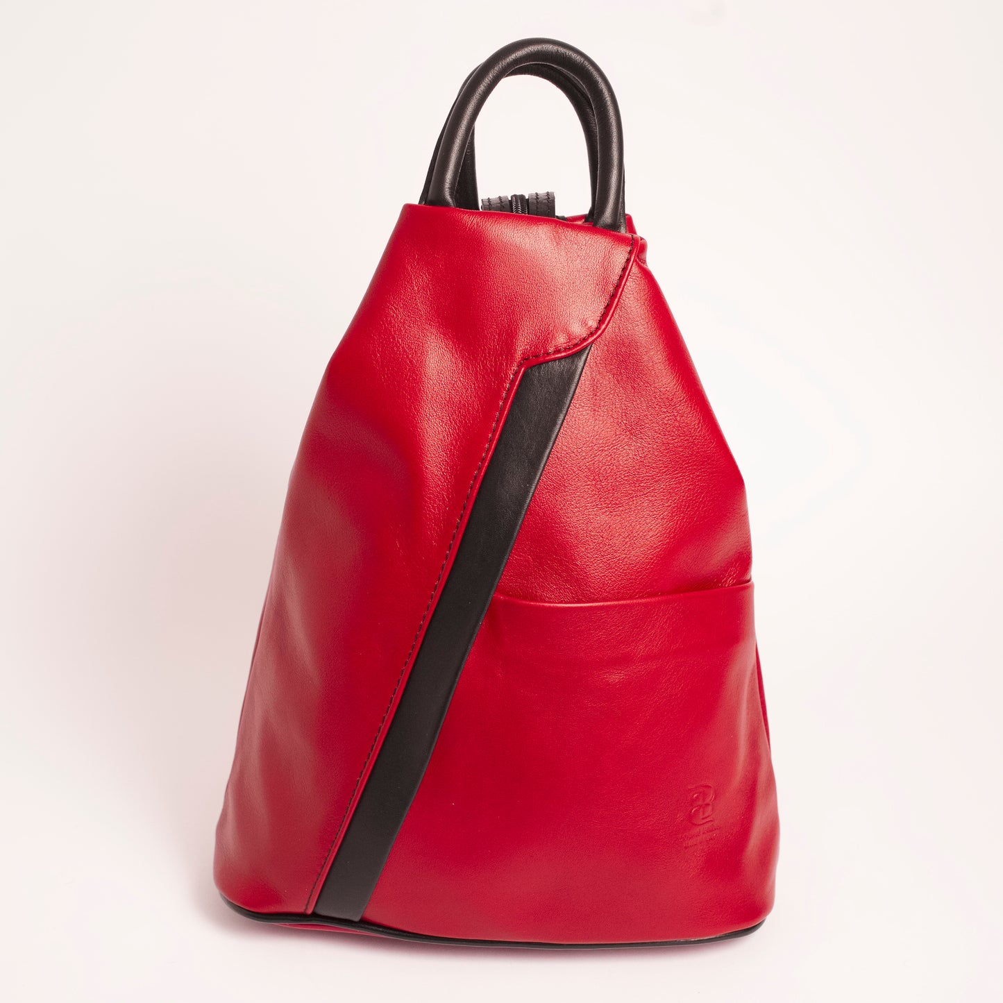 Vernazzo Red Brown Italian Leather Shoulder Backpack Solo Perché Bags
