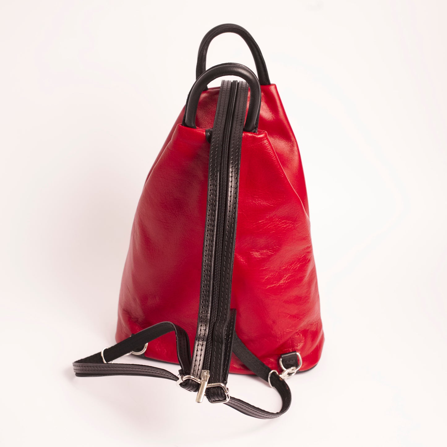 Vernazzo Red Brown Italian Leather Shoulder Backpack Solo Perché Bags