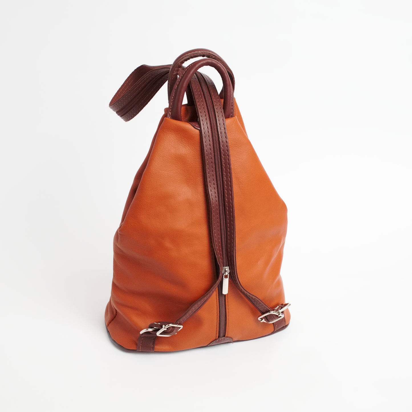 Vernazzo Tan Brown Italian Leather Shoulder Backpack Solo Perché Bags