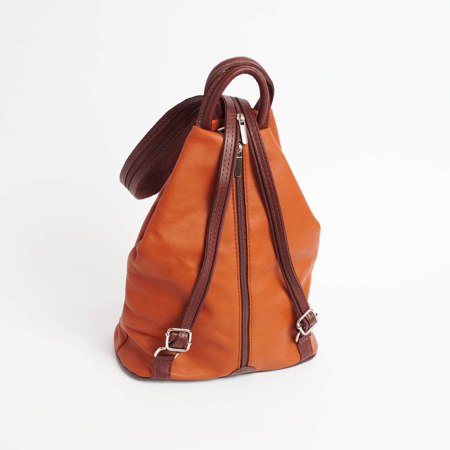 Vernazzo Tan Brown Italian Leather Shoulder Backpack Solo Perché Bags
