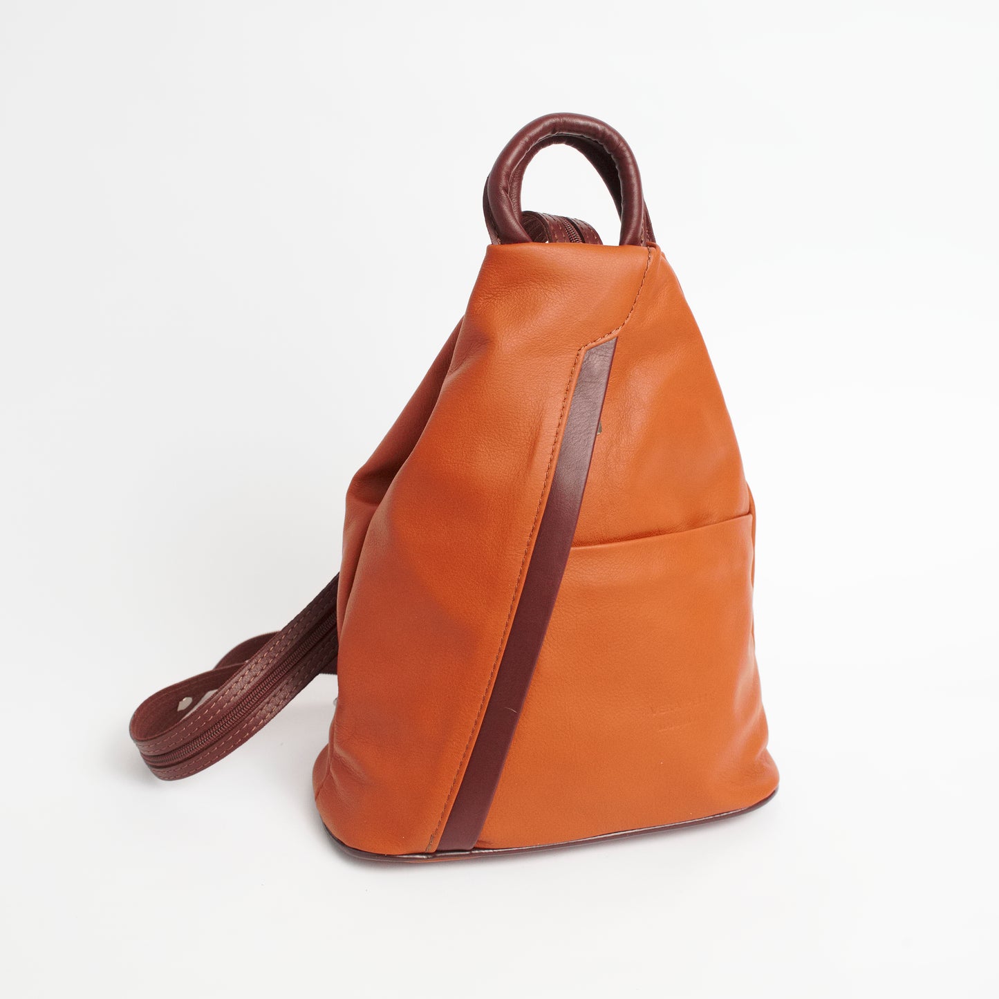 Vernazzo Tan Brown Italian Leather Shoulder Backpack Solo Perché Bags