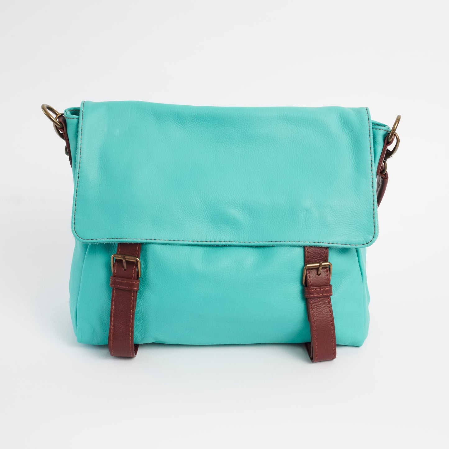 Cannara Teal Italian Leather Shoulder Tote Solo Perché Bag