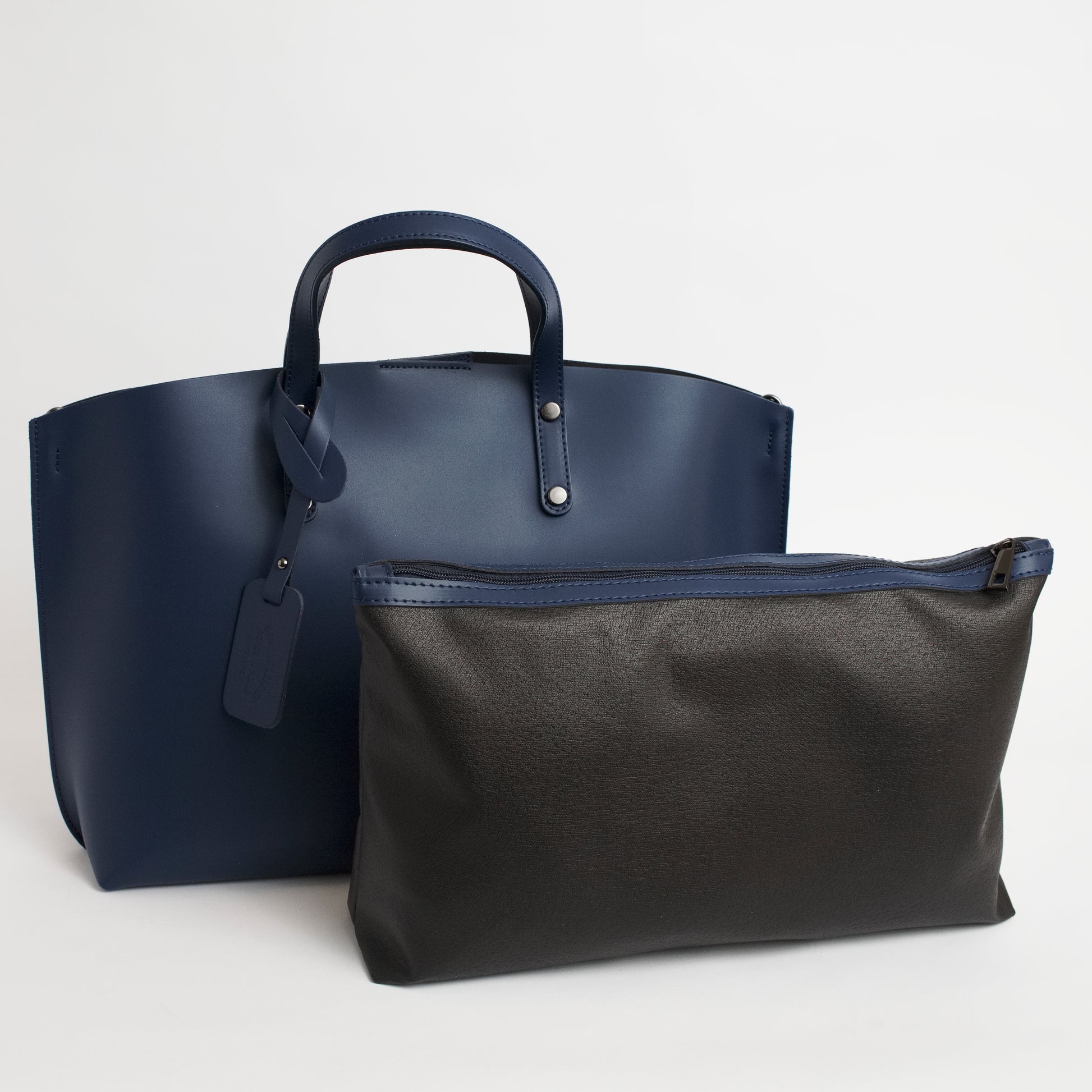 Pescara Navy Italian Leather Handbag Solo Perché Bags