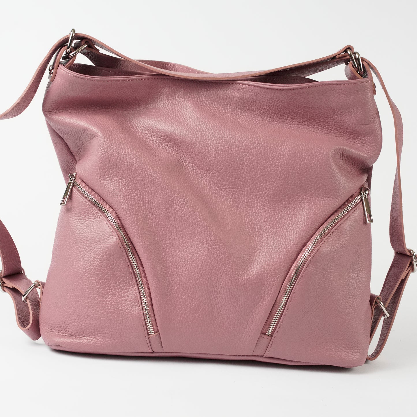 Ravenna Mauve Italian Leather Shoulder Backpack Solo Perché Bags