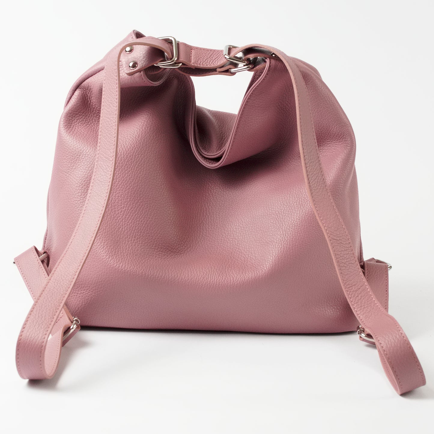 Ravenna Mauve Italian Leather Shoulder Backpack Solo Perché Bags