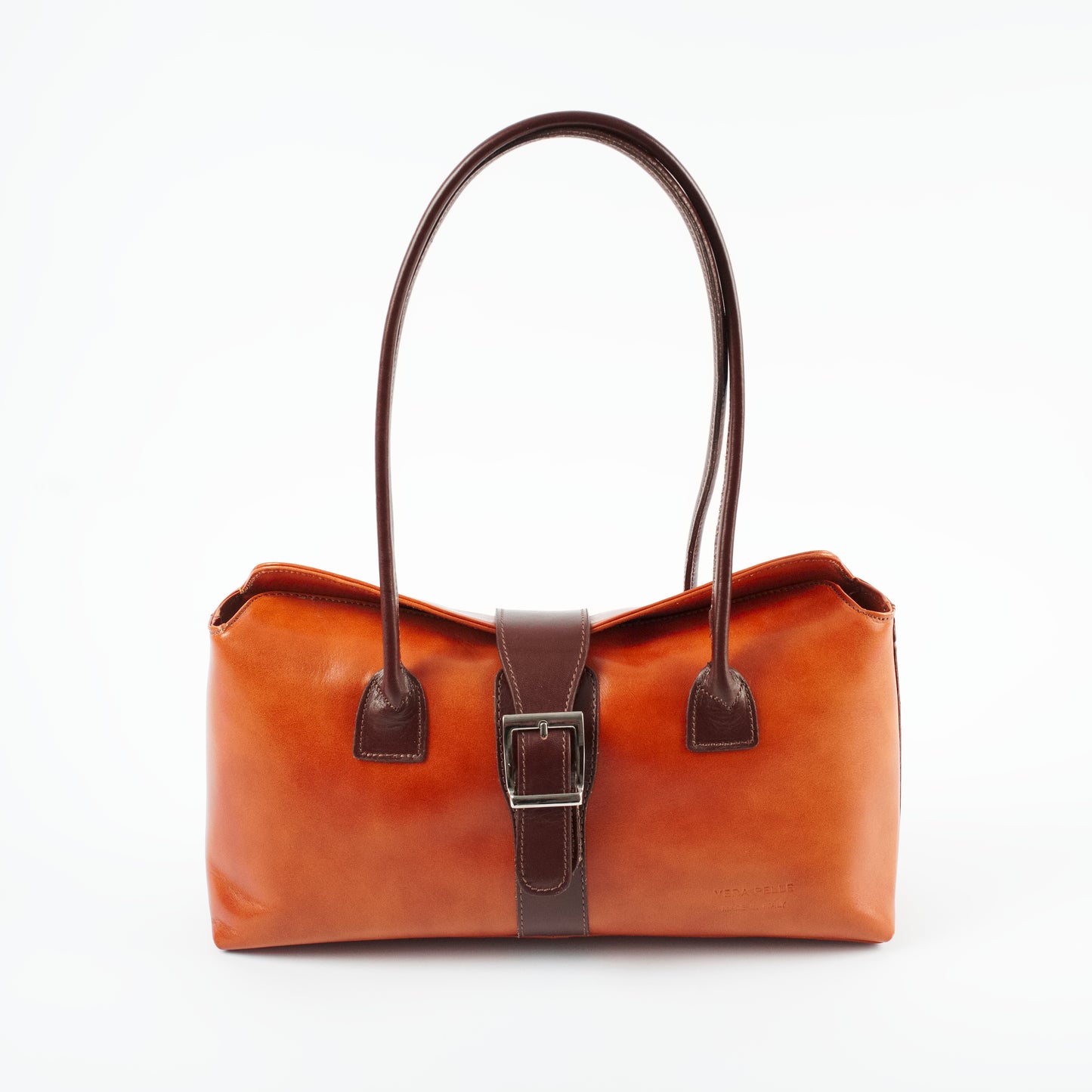 Rimini Tan Brown Italian Leather Shoulder Tote Solo Perché Bags