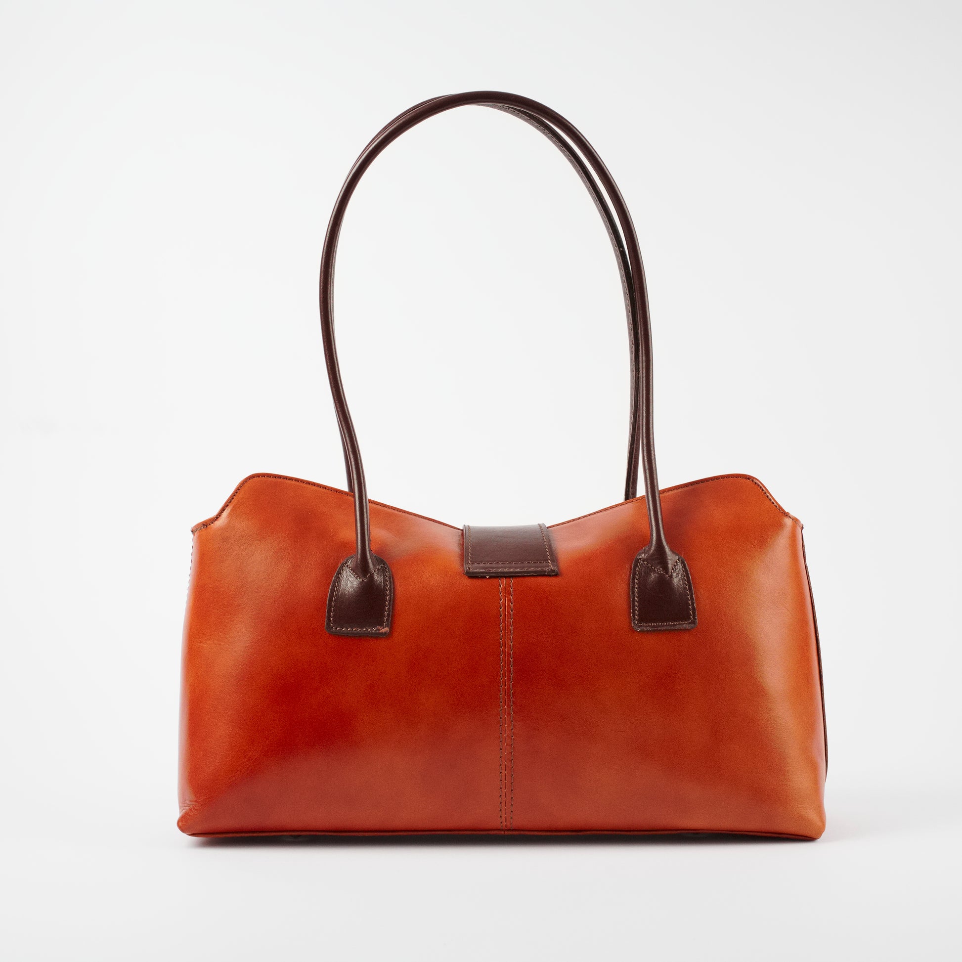 Rimini Tan Brown Italian Leather Shoulder Tote Solo Perché Bags