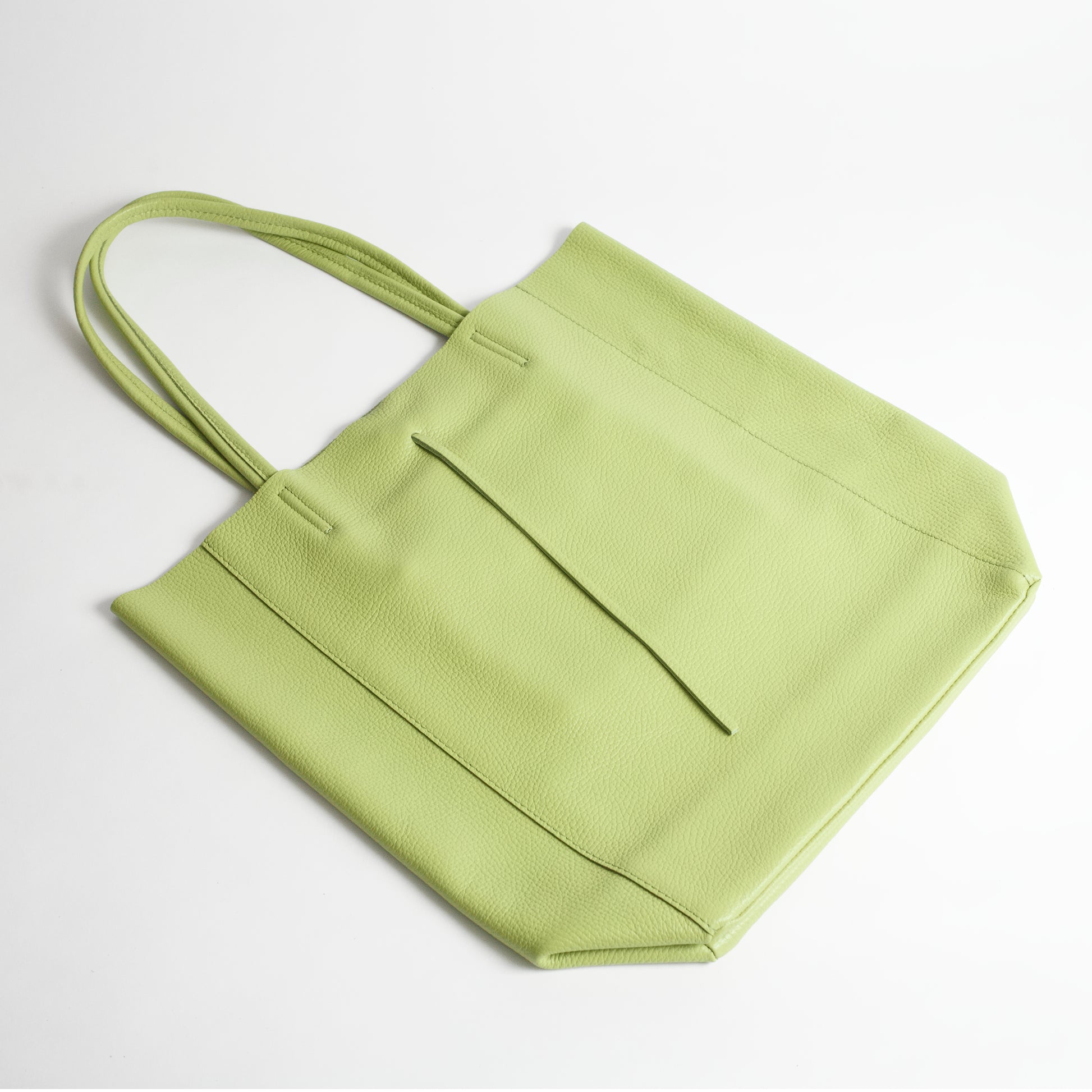 Venezia Lime Italian Leather Shoulder Tote Solo Perché Bags